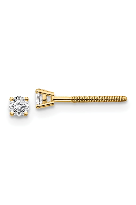 14ky .15ct. SI3 G-I Diamond Stud Thread on/off Post Earrings 14k Yellow Gold Earrings