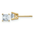 thumbnail image 1 of 14ky 1ct. 4.5mm Princess D E F Pure Light Moissanite Earrings 14k Yellow Gold Earrings, 1 of 1
