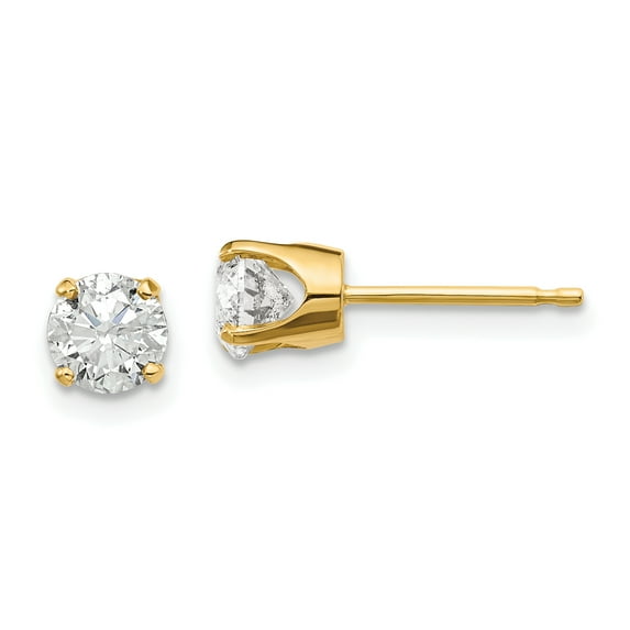 14ky .95ct. I2 K-L Diamond Stud Push-on Post Earrings 14k Yellow Gold Earrings