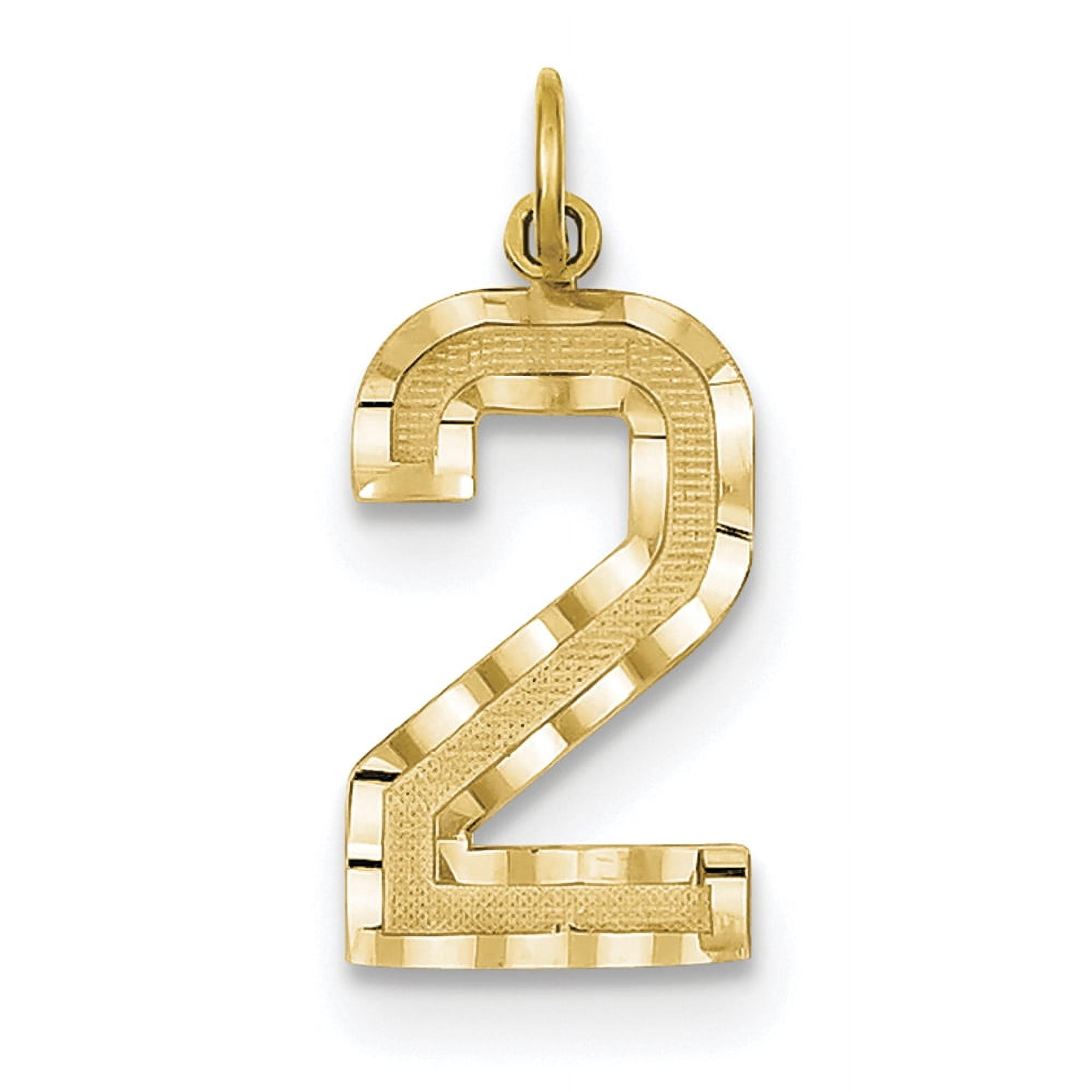 14ky Casted Large Diamond Cut Number 2 Charm - Walmart Business Supplies
