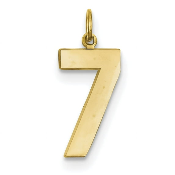 14ky Casted Large Polished Number 7 Charm