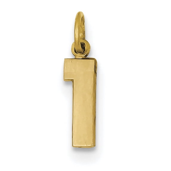 14ky Casted Small Polished Number 1 Charm