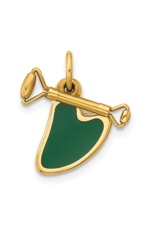 14ky Fancy Gua Sha with Jade Roller Charm