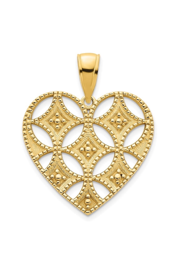 14ky Fancy Heart Pendant