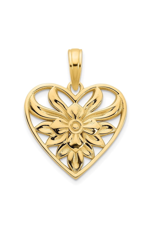 14k Fancy Filigree Heart Pendant