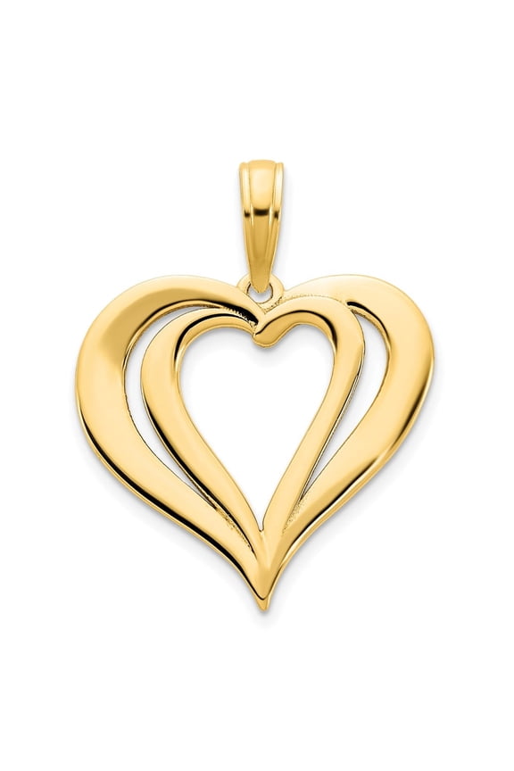 14k Fancy Two Hearts Pendant