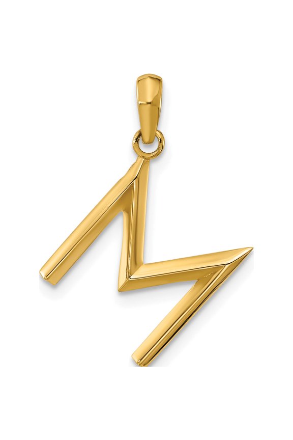14ky Fancy Letter M Yellow Gold Material Artisan Enchanting Unique Bring sparkle and sophistication to your day