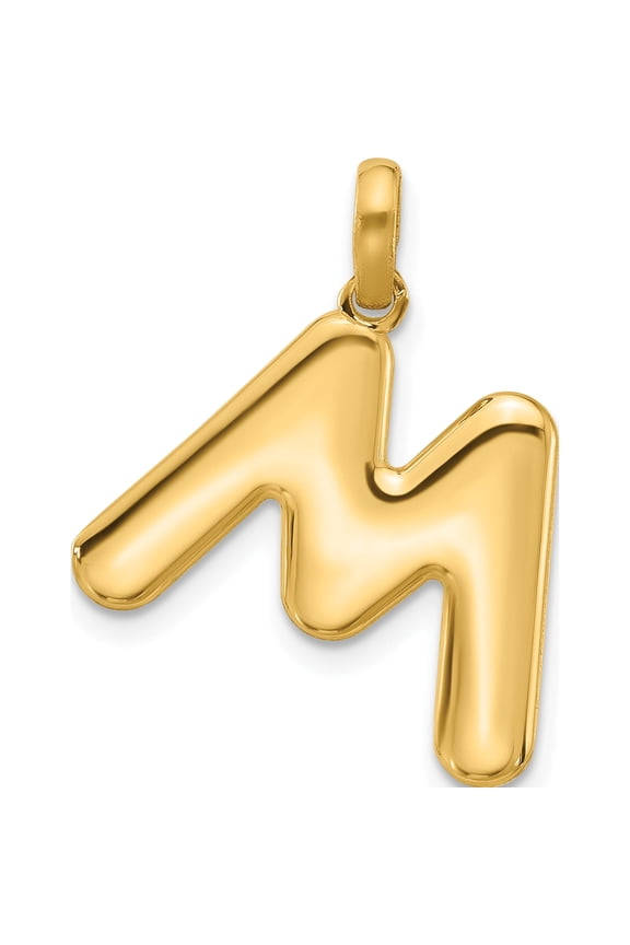 14K Yellow Gold 14ky Fancy Letter M