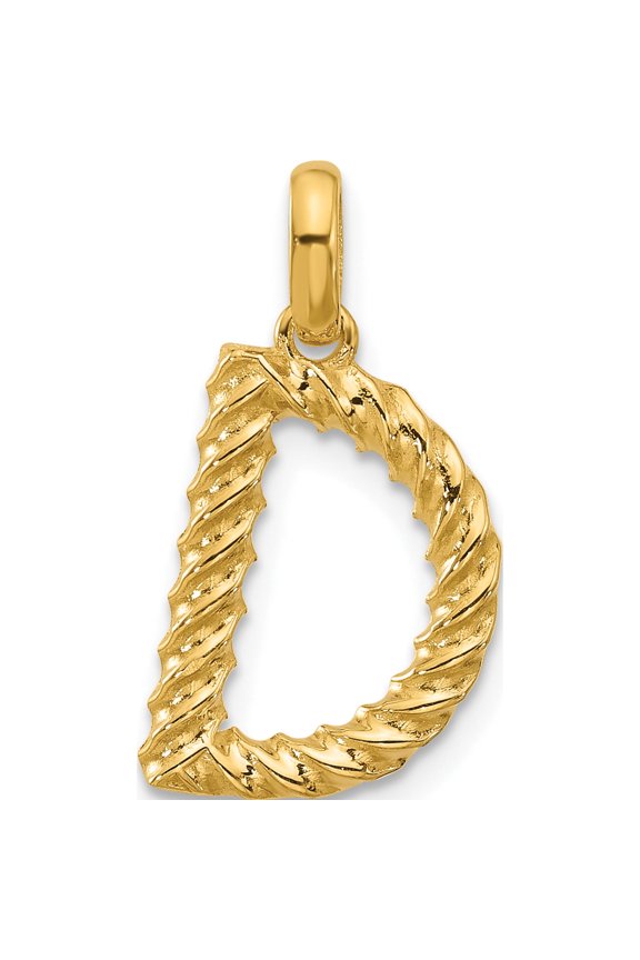 14ky Fancy Twist Letter D Yellow Gold Material Lustrous Polished Handcrafted A classic choice for celebrating love and achievement