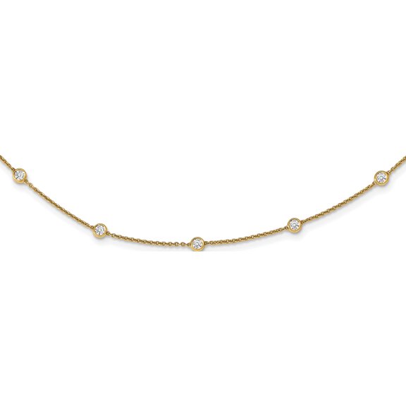 Jewelry by Sweet Pea True Origin 14K Yellow Gold 1 1/6 carat Lab Grown Diamond VS+ F+ Complete 18 Station 18 in Necklace