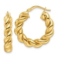 thumbnail image 1 of 14ky Polished 5.3mm Hollow Twisted Round Hoop Earrings, 1 of 4
