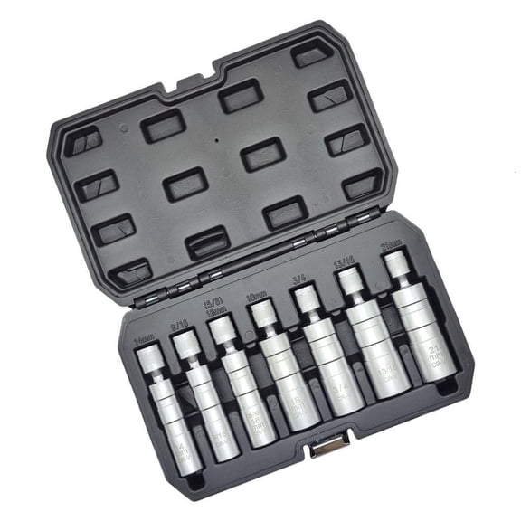14mm 16mm 18mm 21mm Magnetic Sparks Plug Socket Set 3/8 Drive Universal Joint Thin Wall Design for Various Wrenches