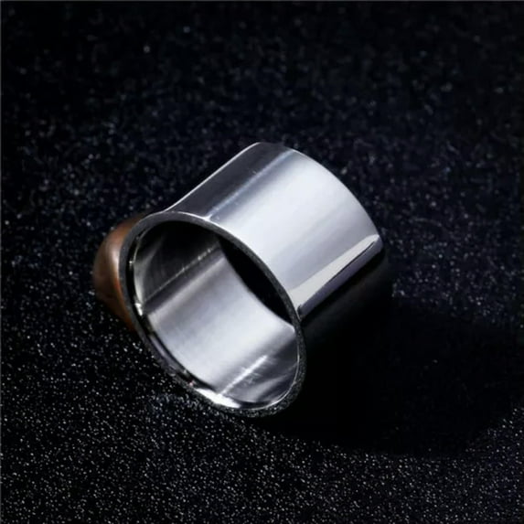 14mm/18mm Silver Polished Band Men's Jewelry 316L Stainless Steel Ring Size 6-14