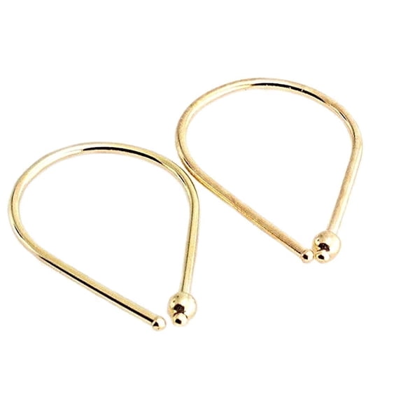 14 mm 19 GA 14K Gold filled 1 Bead Upside Down Hypoallergenic Lightweight Wire Drop Dangle Threader Huggie Hoops for Women
