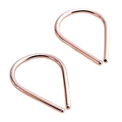 14mm 14K Rose Gold Filled Threader Hoop Earrings, 20 Gauge, Lightweight