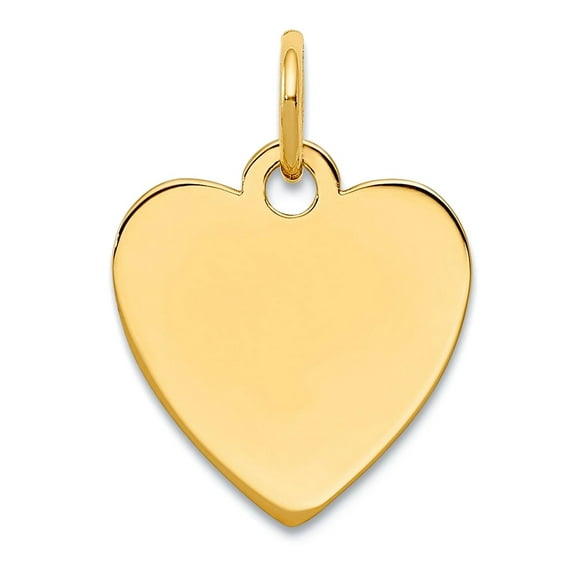 14mm 925 Sterling Silver Gp Engraveable Love Heart Polished Disc Charm Pendant Necklace for Women