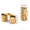thumbnail image 1 of 14mm Brass Barrel Hinges Cylindrical Hidden Cabinet Concealed Invisible Furniture Hinges Mount 180 Degree Opening Angle 1 Pc，Golden, 1 of 9