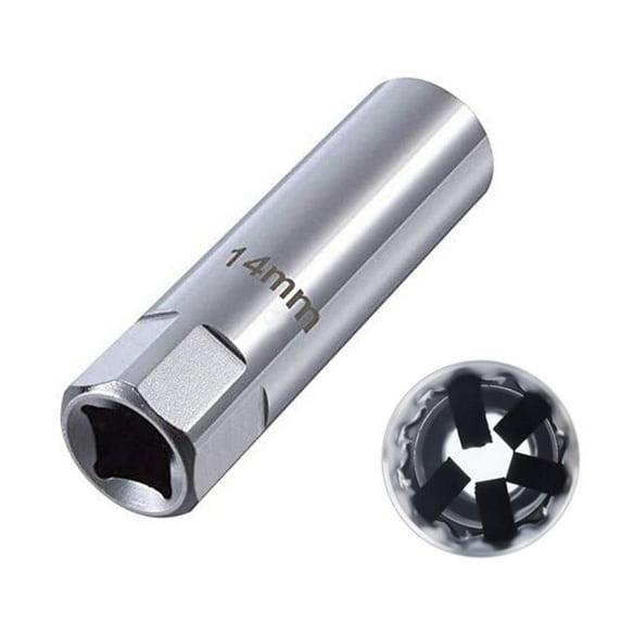14mm Car Spark Plug Socket Wrench 12 Point Thin Wall ы◆ Sleeve Drive Magnet B3W8