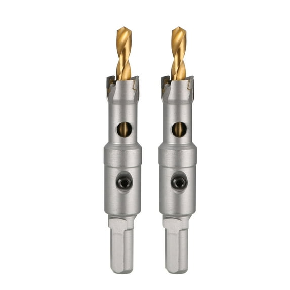 14mm Carbide Hole Cutter, Hole Saws for Stainless Steel Metal, Triangular Shank Limit Step, with Center Drill, 14mm 2