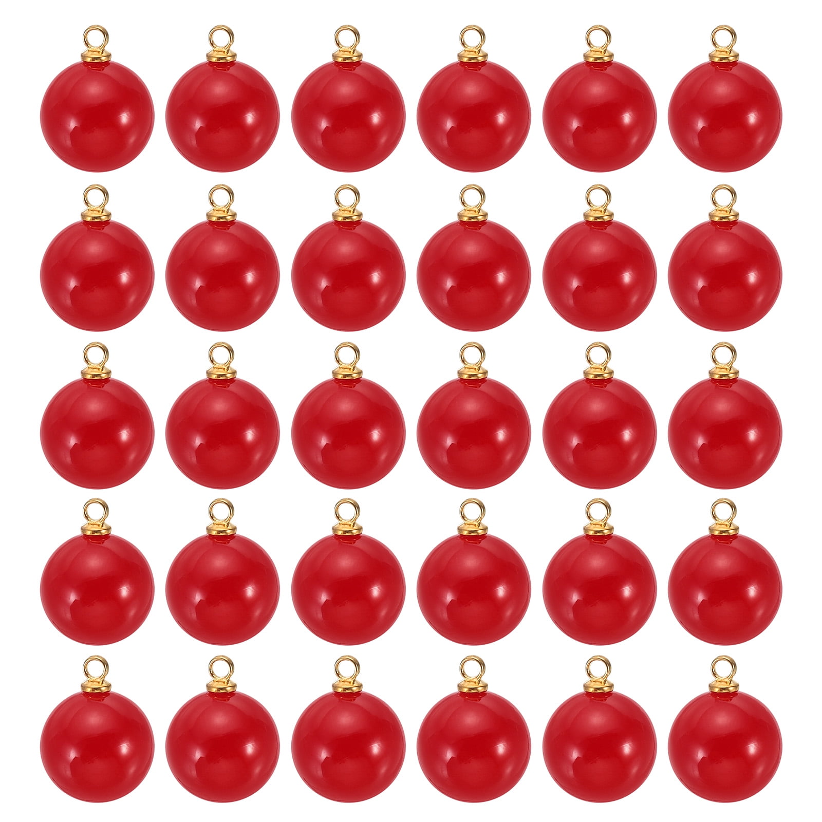 14mm Faux Pearl Charm Pendants Drops, 100pcs Pearl Beads for Jewelry Making Bracelets Earrings Necklace, Golden Red