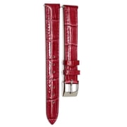 14mm Magenta Padded Stitched Croco Grain Leather Watch Band Fits Swiss Army