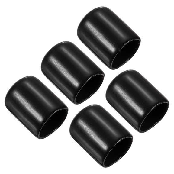 14mm Rubber Pool Tip Cover Pool Cue Stick Tip Protector for Billiard Club Snooker Head Guard, Black, 5 Pack