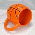 thumbnail image 1 of 14oz 3D Ceramic Basketball Mug - Novelty Sports Coffee Cup with Large Handle - Microwave Dishwasher Safe Gift for Coach Men - Orange, 1 of 8
