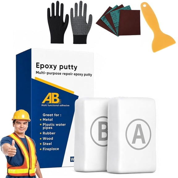 14oz/400g 2 Part Steel Reinforced Epoxy Putty, Fast Repair Epoxy Clay (White)