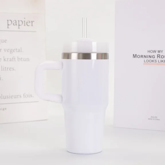 14oz Car Mug with Handle Double-layer Vacuum Coffee Cup Portable Sport Water Bottle 304 Stainless Steel Travel Thermal Cup