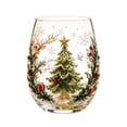 thumbnail image 1 of 14oz Christmas 3D Christmas Tree Glass Cup, 4.72in Raised Holiday Stemless Tumbler, Festive Tabletop Decor & Holiday Gift for Hot Cocoa, 1PC, 1 of 1