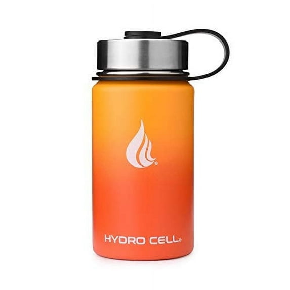 14oz (Fluid Ounces) Wide Mouth Hydro Cell Stainless Steel Water Bottle Red/Orange