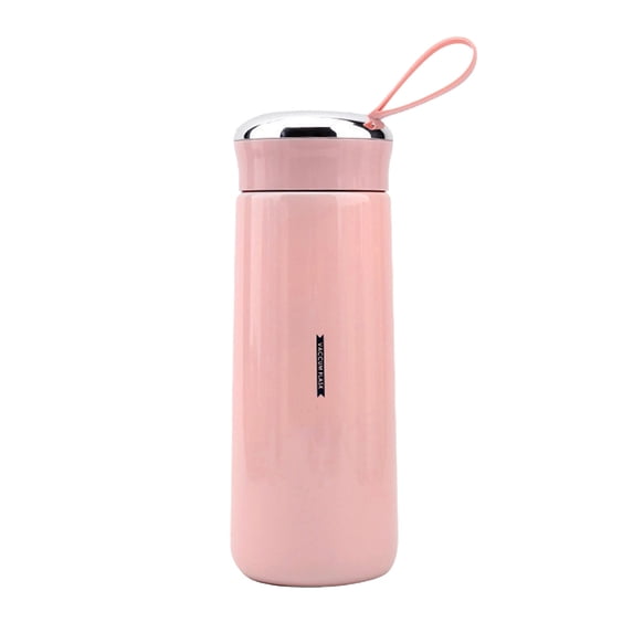 14oz Insulated Water Bottle, Stainless Steel Vacuum Flask, Leak-Proof & 24h Cold/12h Hot, Drinkware, Travel Tumbler, for Outdoor Sports Camping(Pink)