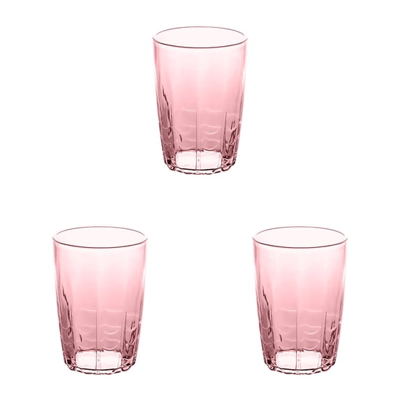 14oz Unbreakable Premium Drinking Glasses - Durable Acrylic Plastic - Perfect for Gifts - Dishwasher Safe - Stackable - Drinkware Cups Reusable Water Tumbler for Juice Milk Wine,Pink-3pcs