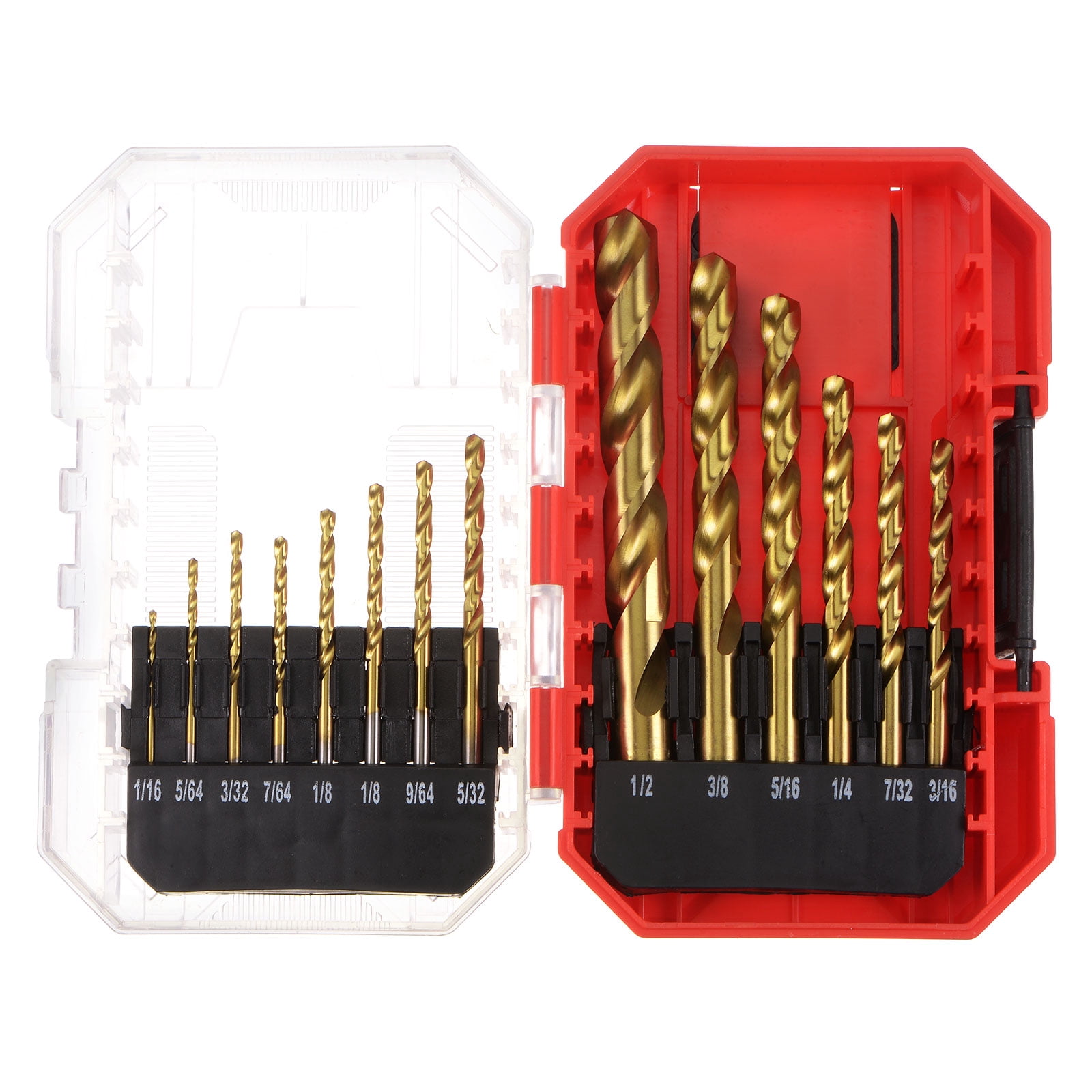 14packs Titanium Twist Drill Bit Hex Shank Set High Speed Steel Drills with Case
