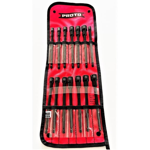 14pc PROTO INDUSTRIAL 6" LASER ETCHED IMPACT MAGNETIC NUT SETTER DRIVER BIT SET