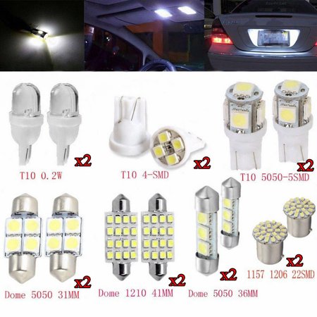14pc SUV Car Interior Package LED Map Dome License Plate Mixed Light Accessories