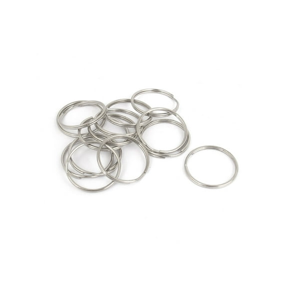 14pcs 25mm Diameter Silver Tone Metal Split Key Ring Chain Keyring Keychain Loop Keychain
