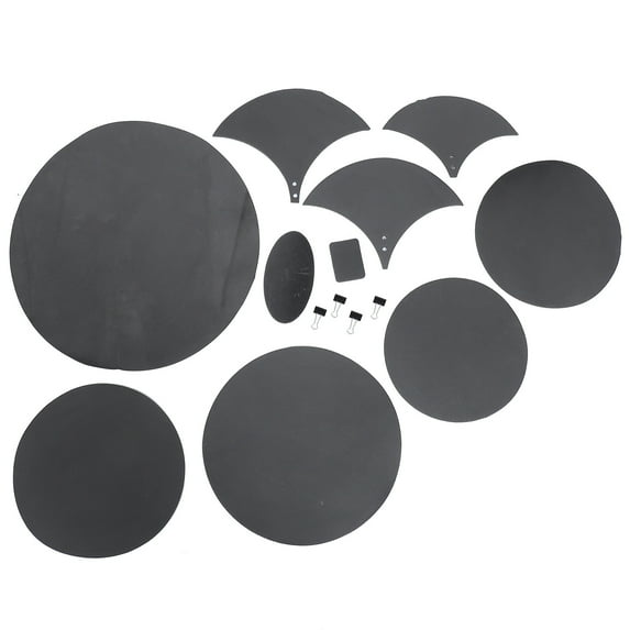 MERRYHAPY Drum Mute Pads 14 Pieces Professional Drum Accessories Black for Drum Practice and