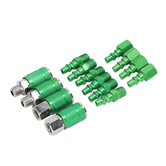 14pcs General Air Couplers & Plugs set Aluminum Automotive Air Tool Fast Connection Couplers for Home & Industrial Use