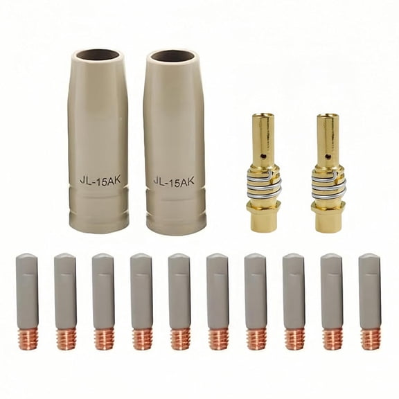 14pcs Mig Welding Nozzle Tips with Non-Stick Coating, Replacement MB15 15AK MIG Welder Accessories (Coated .030" Kit)