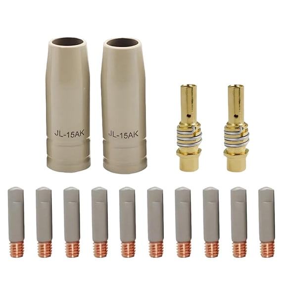 14pcs Mig Welding Nozzle Tips with Non-Stick Coating, Replacement MB15 15AK MIG Welder Accessories (Coated .035" Kit)