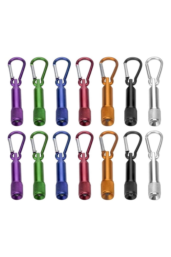 14pcs Mini Torch Key Ring LED Key Pendant Torch Aluminium Small Hand Lamp Torch Children for Outdoor Camping Cycling