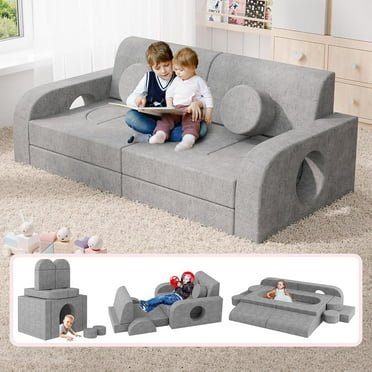 CLIPOP Kids Couch 10pcs Modular Kids Play Couch Set, Kids Couch Buil
