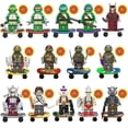thumbnail image 1 of 14pcs Ninja Turtle Heroes Skateboard Minifigure Set, Anime Action Building Block Toys, Cool Collectible Gifts for Kids' Christmas & Birthday, 1 of 5