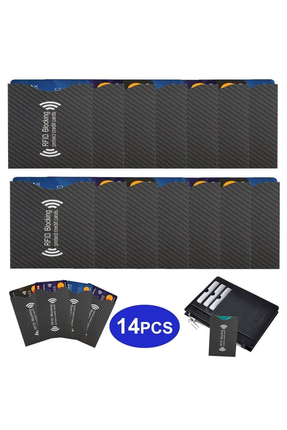 14pcs RFID Blocking Card Sleeves, DISEN Identity Theft Preventive Sleeves, Credit Card Protector for Men Women