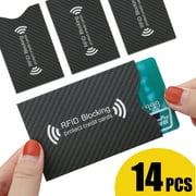 14pcs RFID Blocking Sleeves, TSV Credit Card Protector, Identity Theft Protection Secure Sleeves with Slim Design