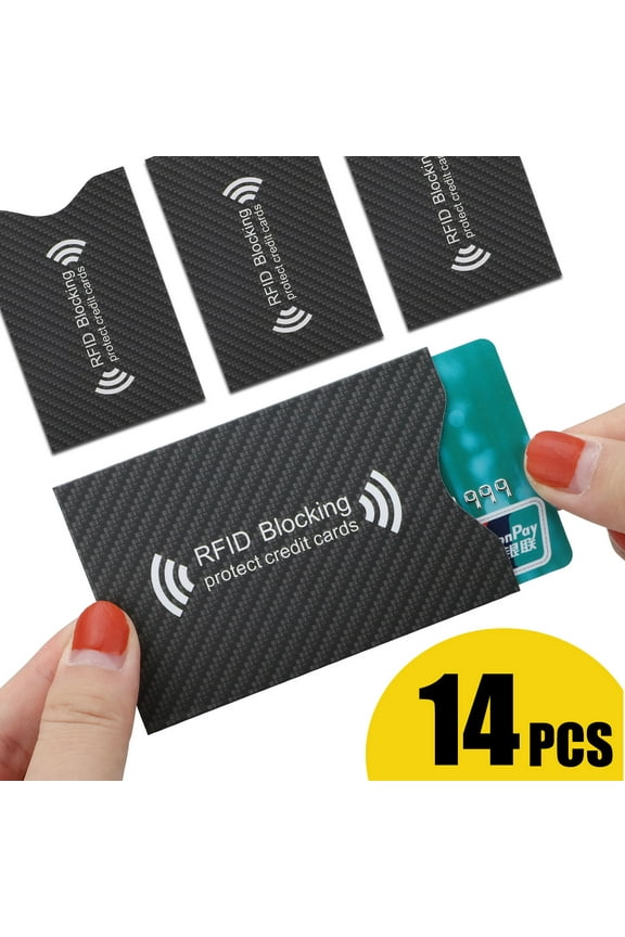 14pcs RFID Blocking Sleeves, TSV Credit Card Protector, Identity Theft Protection Secure Sleeves with Slim Design