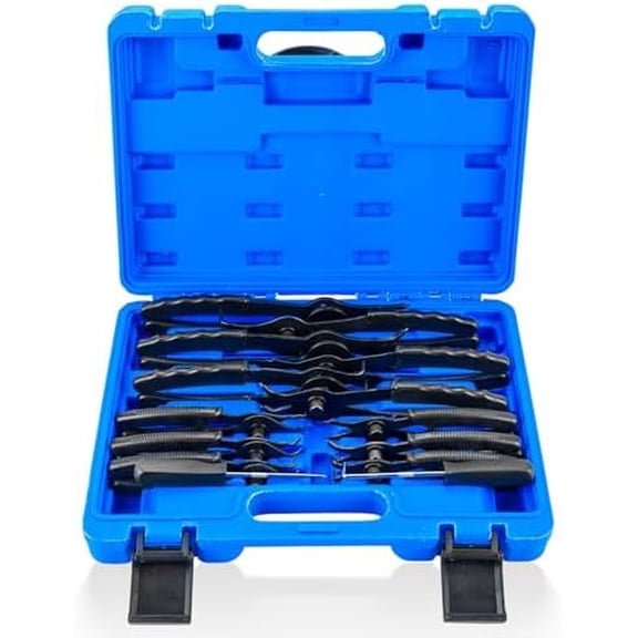 14pcs Snap Ring Plier Set, Straight & Bent Retaining Ring Pliers, Long Reach Snap Ring Plier with Hook & Pick, Retaining Clip and Circlip Removal Tools for 0.038in 0.047in 0.070in 0.090in
