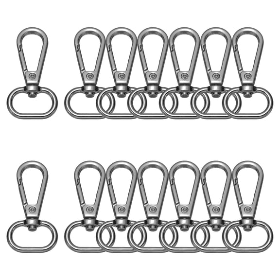 14pcs Swivel Clasps Hook, 3/4 inch Oval Ring Lobster Claw Clasps Trigger Snap Hooks Metal Keychain Clips for DIY Purse Jewelry Making, Gun Black