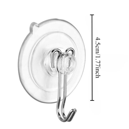 14pcs, Transparent PVC Suction Cup with Metal Hook, Removable Suction Cup Hook, Bathroom Shower Walls, Windows, Glass Doors And Other Hanging A Variety Of Small Ornaments, Utility Hooks